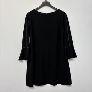 Lafayette 148 New York Bell Sleeve Shift Dress Size 1X Black D044 -19